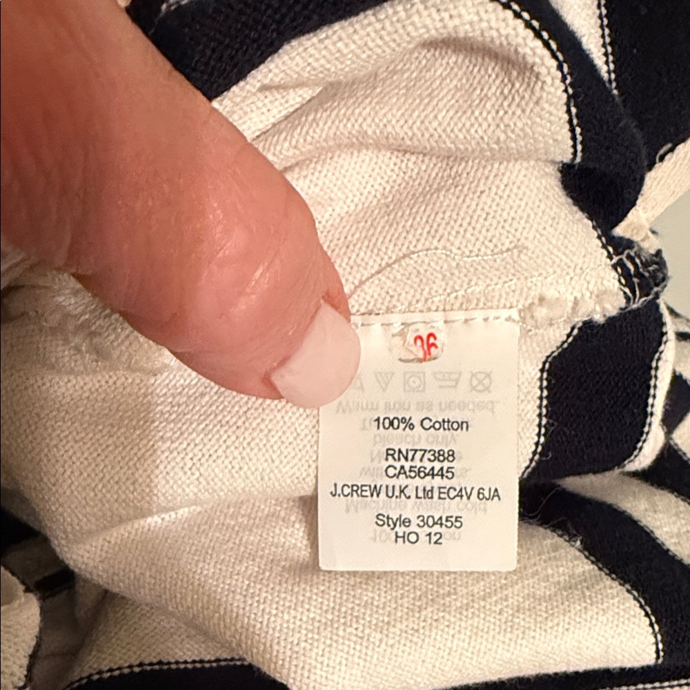 J. Crew White and Black Striped Long Sleeve Top - Picture 4 of 5